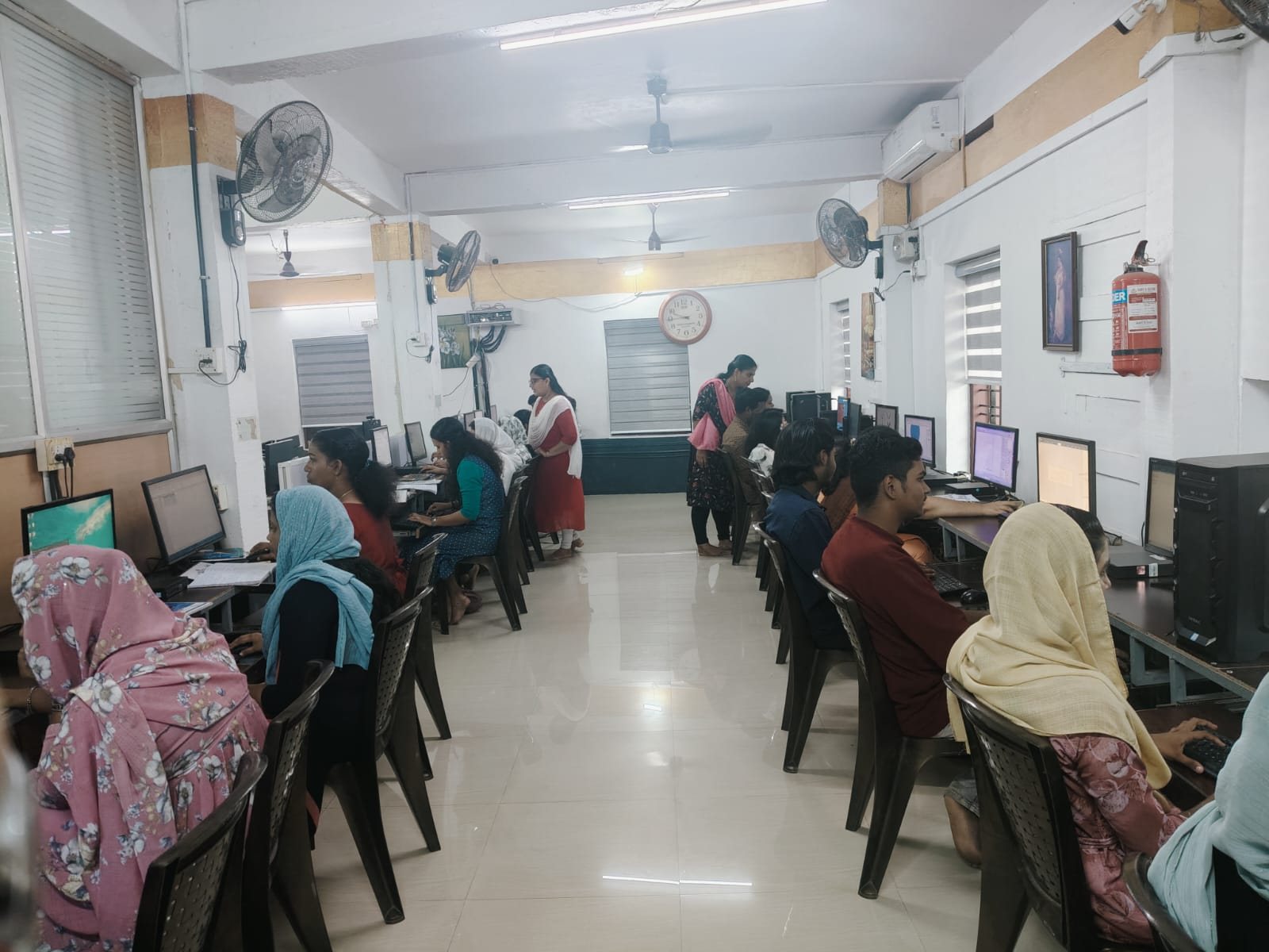 Students learning in FCM Private ITI computer lab